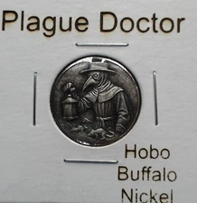 HOBO Plague Doctor Made From A REAL Buffalo Nickel SIGNED Bird Man Mask Rats