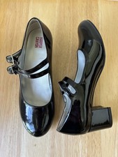 NEW Harper Canyon Girls Black Faux Lether Shoes Size 2.5M