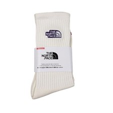 The North Face Crew Socks Mens Large 9-11 White Embroidered Logo Outdoor NWT