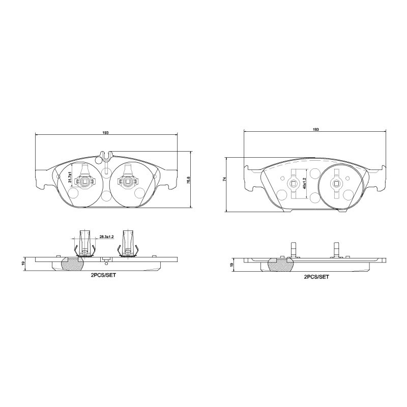 BREMBO P 50 106 Brake Pads Set Front for Mercedes E