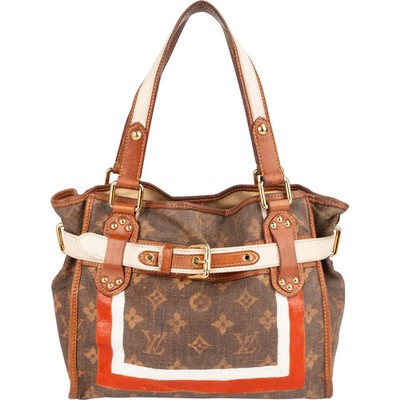 Louis Vuitton Limited Monogram Tussue Rayures Handbag Tasche