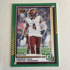 2025 Panini Donruss FRANKIE LUVU Green Press Proof #262 Commanders