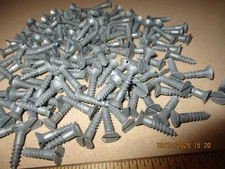 70---NEW-OLD STOCK, SLOTTED FLAT HEAD STEEL WOOD SCREWS  3/4" LONG X #8=11/64"