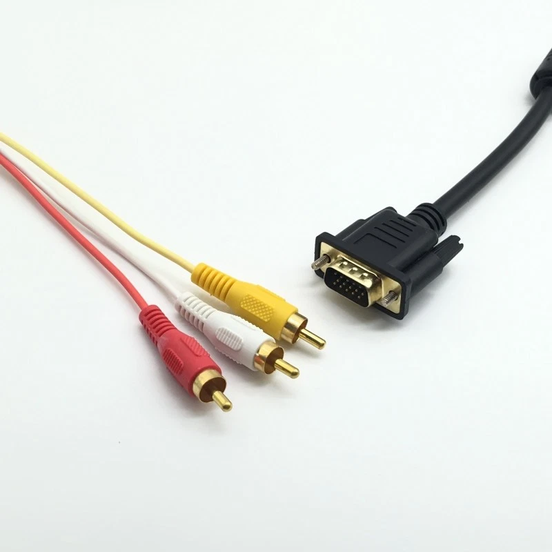 5ft VGA Male to 3RCA Male Component Converter Adapter Cable for TV DVD HD Player - Image 2 of 4