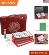 Complete 146 Tile Melamine Mahjong Set - Professional Game with Case & Manual