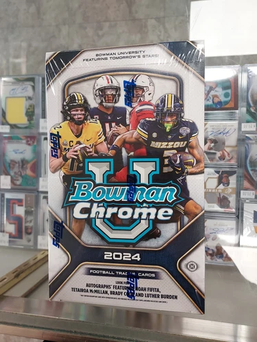 2024 Bowman Chrome University U Football Hobby Box Factory Sealed 2 Auto Per Box