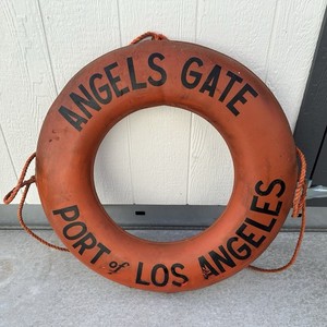 Vintage Nautical Life Ring Jim Buoy RARE LOS ANGELES ANGELS GATE Marine Decor