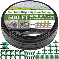 500 ft 5/8 Inch Drip Tape Irrigation Kit Drip Tape 16 Mil 8" Spacing Hose Gar...