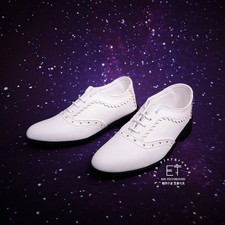 1/4 1/3 Spliced PU Leather Shoes Classical Suit Shoes White Fit Uncle BJD Doll