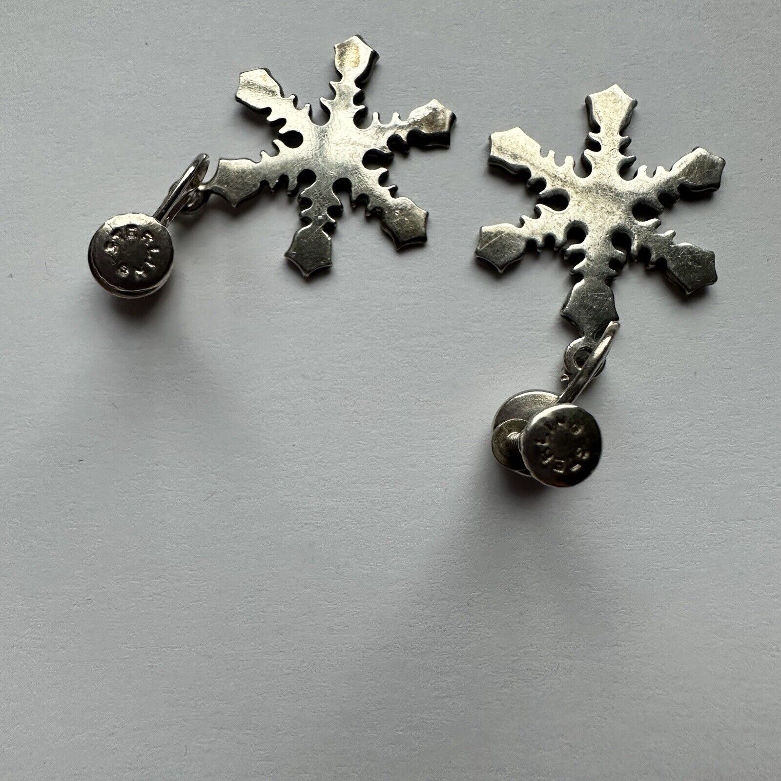 Vintage 925 Sterling Earrings Silver Clip On Snow… - image 3