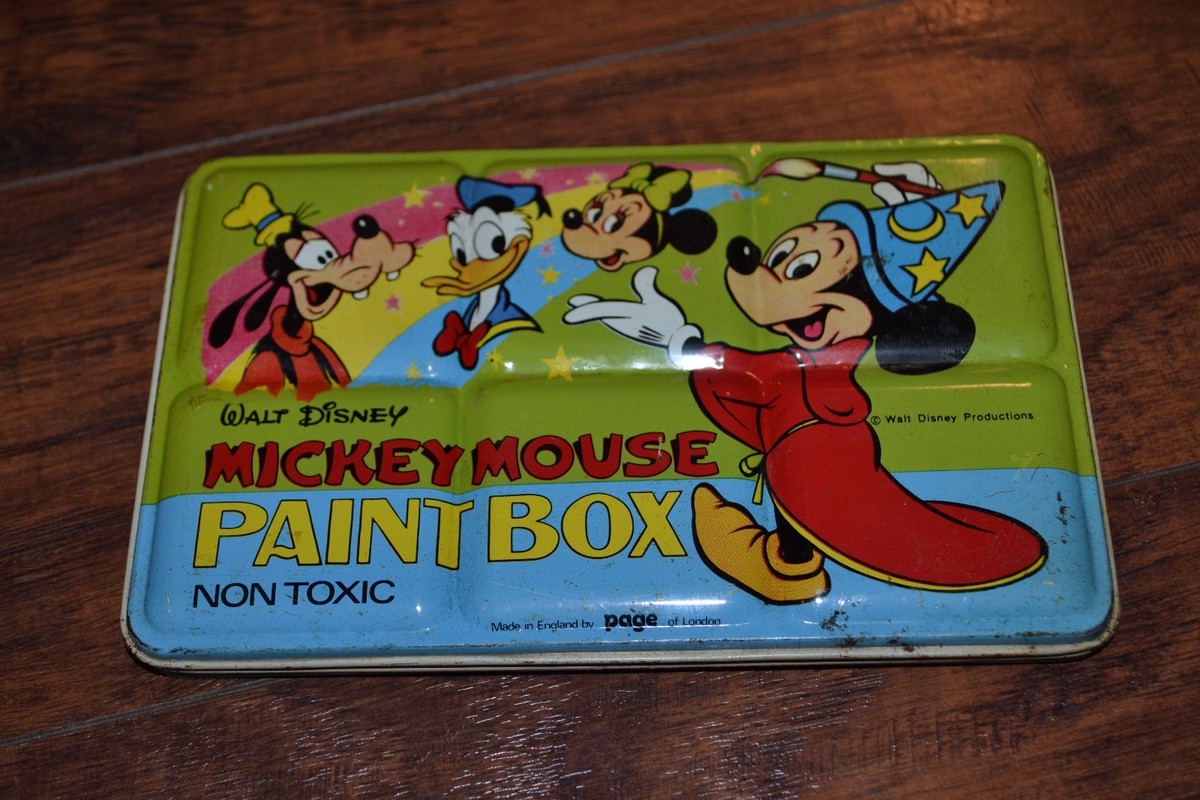 A11- Walt Disney Mickey Mouse Fantasia Paint Box Tin ♥ WALT