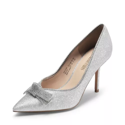 US Women Wedding Dress Pump Shoes High Heel Pointed Toe Slip On Party Pump Shoes - Picture 9 of 16