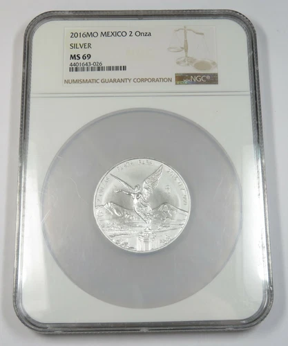 2016 Mo NGC MS 69 Mint State Silver 2 Onza Libertad Mexico Coin #32701M