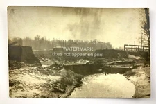 RPPC Real Photo Post Cards Portrait Building Bridge Over River 548B