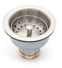 Signature Hardware DEEP STRAINER BASKET WITH LIFT STOPPER - BRUSHED NICKEL