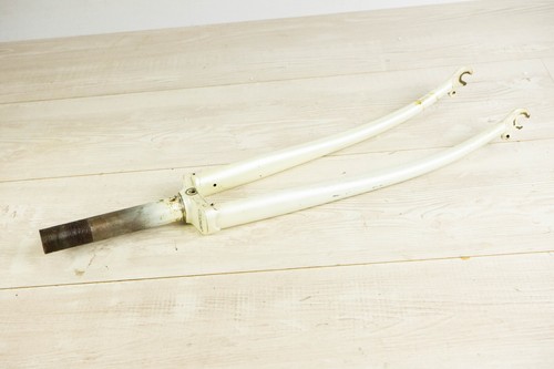 BENOTTO STEEL VINTAGE ROAD BIKE FORK 700C 28" THREADED 1" white BICYCLE OLD 80S - Picture 3 of 5