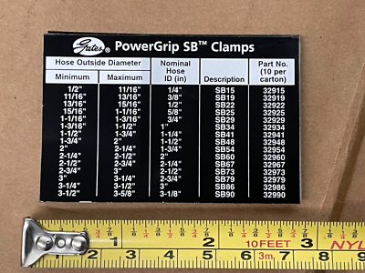 1x NOS Gates 91221 PowerGrip SB Heat Shrink Hose Clamp Size Chart