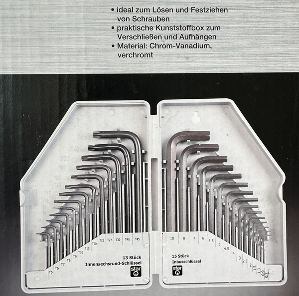 Torx SchlüSselsatz Chrom Vanadium Verchromt 28 Teilig SchlüSselsatz-image