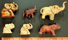LOT OF 6 VINTAGE MINATURE ELEPHANTS - A-10