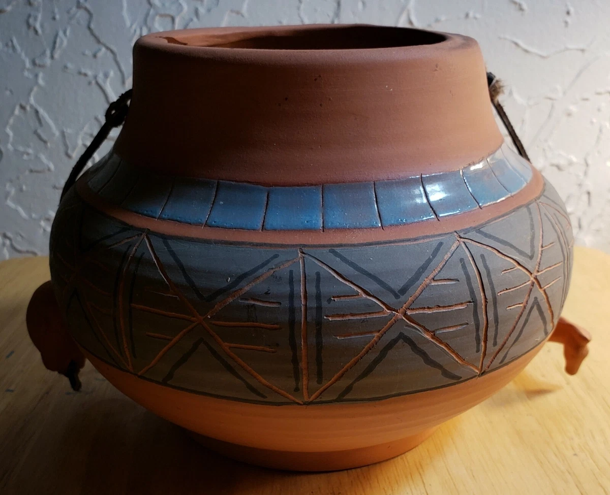 Modern made Indian pottery incent clay signed earth tones relaxation | eBay