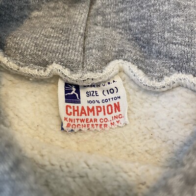 Vintage 1950s Champion Running Man Hoodie Sweatshirt Youth 10 New
