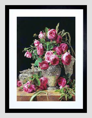 PAINTING STILL LIFE STUDY FLOWERS WALDMUELLER ROSES FRAMED ART PRINT B12X12733
