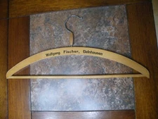 Vintage Wooden Coat Hanger WOLFGANG FISCHER Gelnhausen Uniforms & Suits FREESHIP