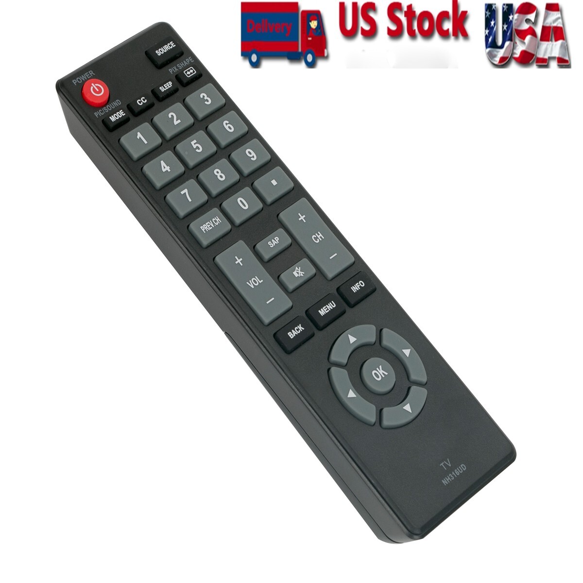NH316UD Remote Replacement for Sanyo TV FW32D06F FW32D06FB FW32D08F