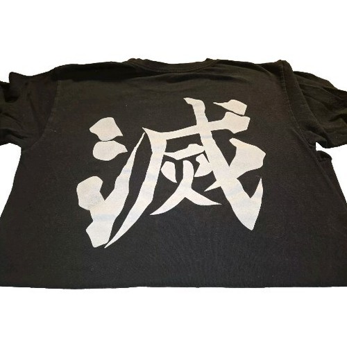 DEMON SLAYER TANJIRO KAMADO ANIME SCHWARZES T-SHIRT GRÖSSE MEDIUM - DRUCK VORNE & HINTEN - Bild 4 von 4