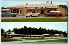 Kernersville North Carolina NC Postcard Corvette Motel Restaurant c1960 Vintage