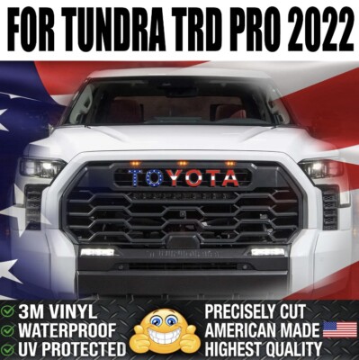 Fits 2022+ Tundra TRD Pro Grille USA Flag 3M Vinyl Letter Decals