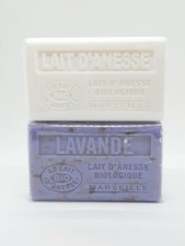 Lot de 2 savons au lait d'ânesse Bio, nature et lavande, Bell'ânesse.