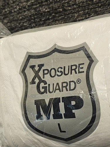 (QTY 3) Xposure Guard XGMPS122 MP L Size Collared Coveralls Hood Boots Sewn Seam image 3