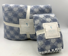 Pottery Barn Kids Hazel Heart Jacquard Full Queen Quilt w/1 Standard Sham 9968D