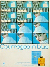 PUBLICITÉ DE PRESSE 1986 COURRÈGES IN BLUE LE RYTHME D'UN PARFUM