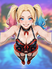 Adult Anime Waifu DC Harley Quinn 6" Vinyl Sticker