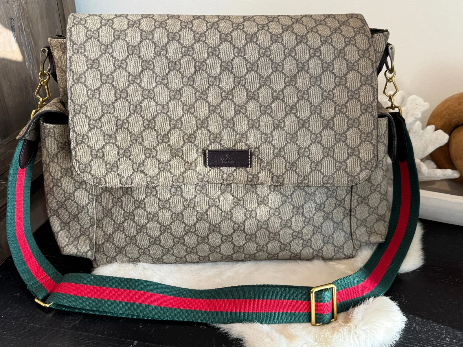 Sac à couches en toile GUCCI Supreme