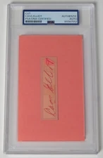 Mama Cass Elliott THE MAMAS & THE PAPAS Signed 3x5 Index Card Cut Slab PSA JSA