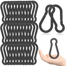 30PCS 4" Black Heavy Duty Spring Snap Hook, M10 3/8" Galvanized Steel Snap Ho...