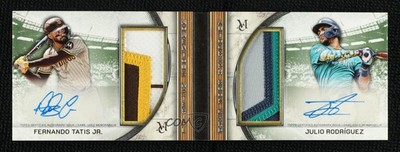 2025 Topps Museum Collection Gold 1/5 Julio Rodriguez Jumbo Dual Patch Auto v9t
