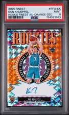 2025 Topps Finest Kon Knueppel Orange Geometric Rookie Finest Auto RC /15 PSA 9