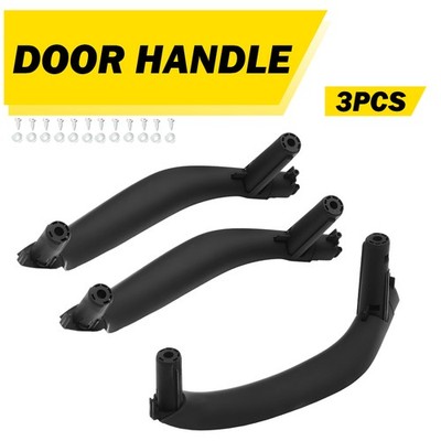 Left & Right Black Interior Door Pull Handle Trim Set 3x For BMW X5 X6 14-19 EPK