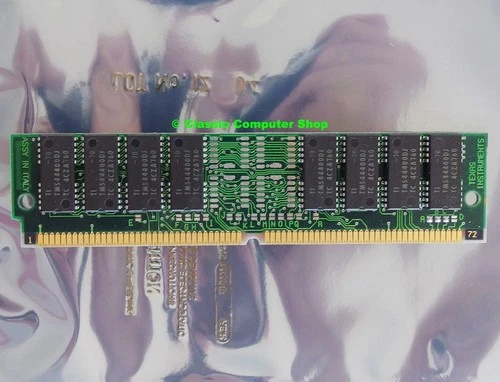 TI TM124BBK32-70 4MB 70ns non-parity FPM RAM 72-pin gold contacts SIMM