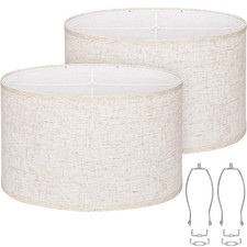 Oval Lamp Shades Set of 2, 16.5"L x 9.6"W x 11"H, Large Beige Lampshades for ...
