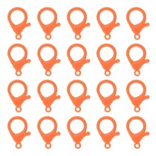 100 Pcs Lobster Claw Clasps Snap Lanyard Clip Hooks, Orange