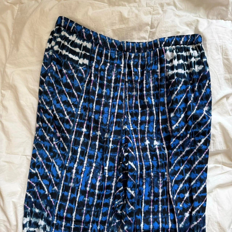 Tart Artsy slouchy funky print cropped pants sz L elastic waist boho hippie - Image 4 of 4