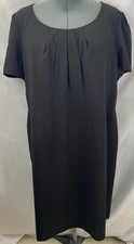 Tahari Arthur S. Levine Sheath Dress Womens 22W Black Round Neck Back Zip Lined