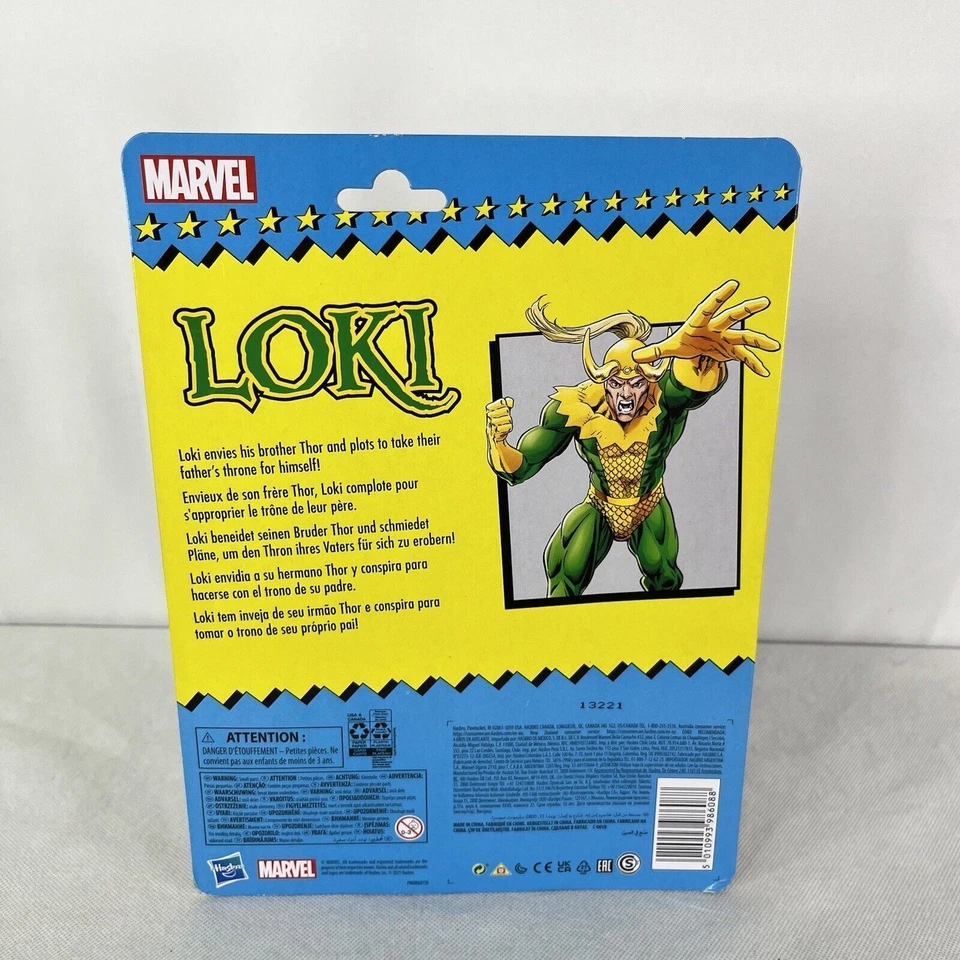 Boneco de ação Marvel Legends Retro Series Loki escala 6" Hasbro - Imagem 3 de 4