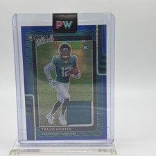 2025 Panini Optic Travis Hunter Donruss Threads Blue Hyper Prizm Patch (RC) Jags