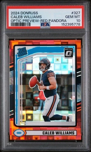 2024 Donruss Optic Preview Red Pandora Prizm Caleb Williams RC Rookie PSA 10